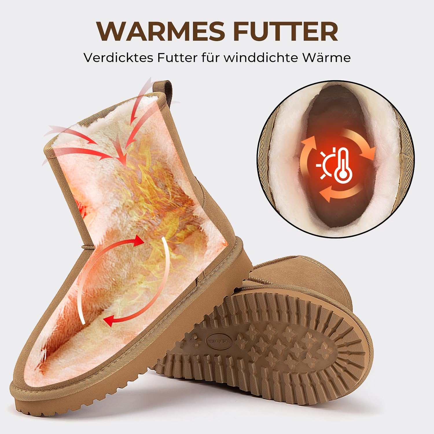 Detalle 2 de Mishansha Winterschuhe Warm gefüttert