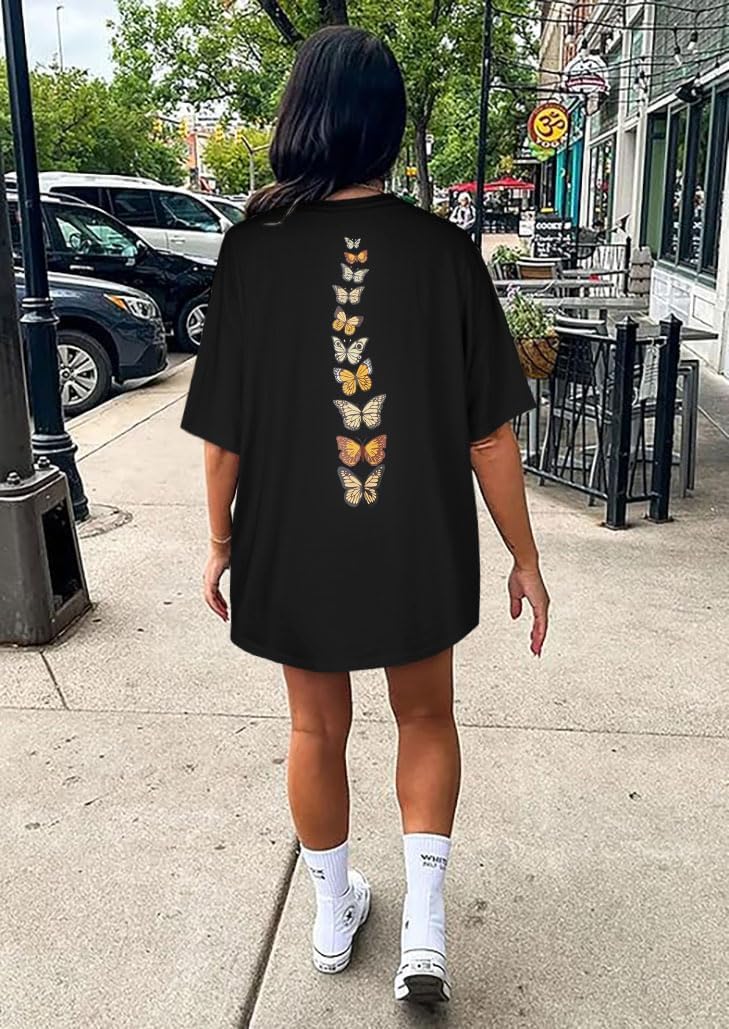 Detalle 2 de Womens Oversized Graphic T-Shirt with Crew Neck – Short Sleeve Loose Fit (2026)