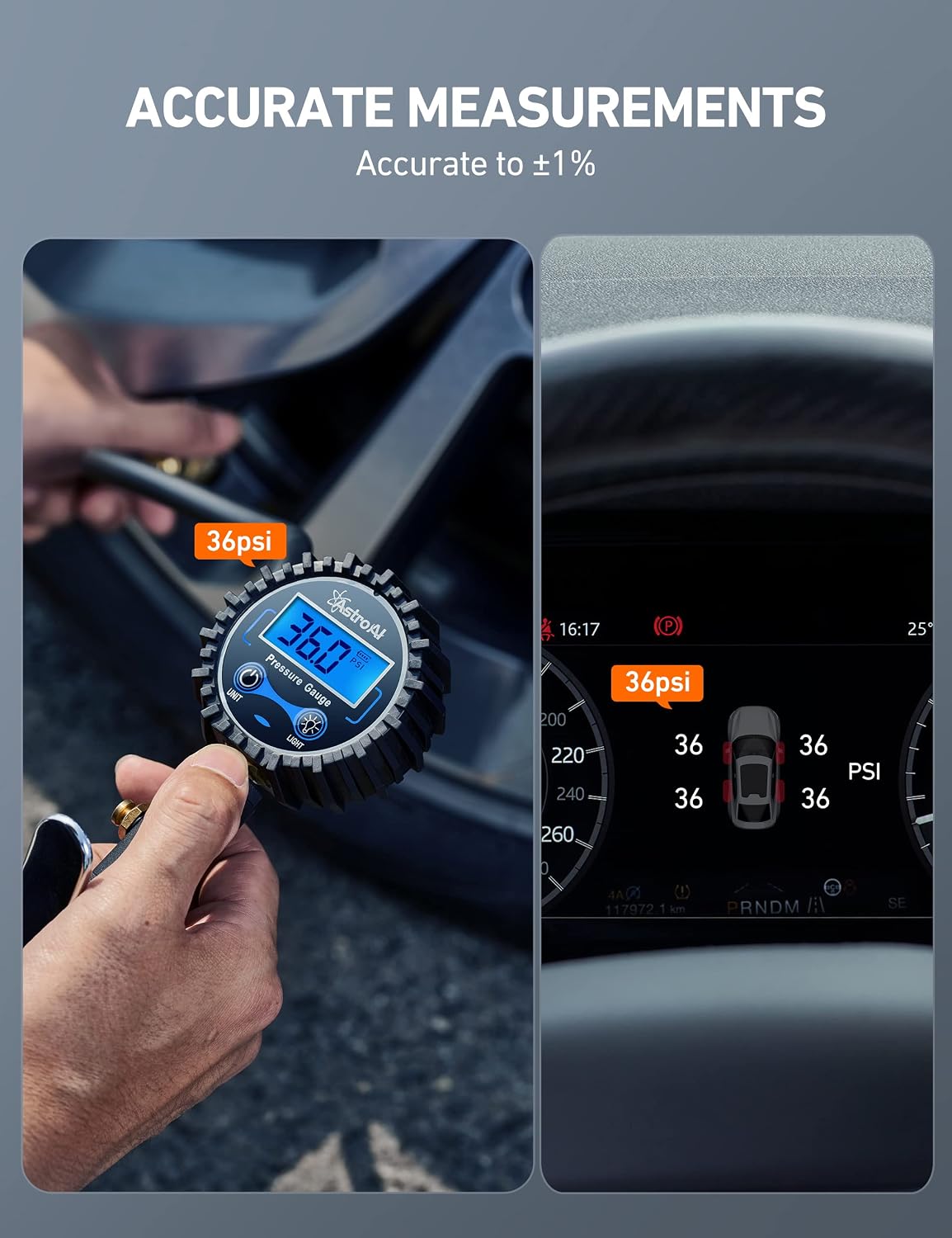 Detalle 2 de AstroAI Digital Tire Inflator 3–250 PSI