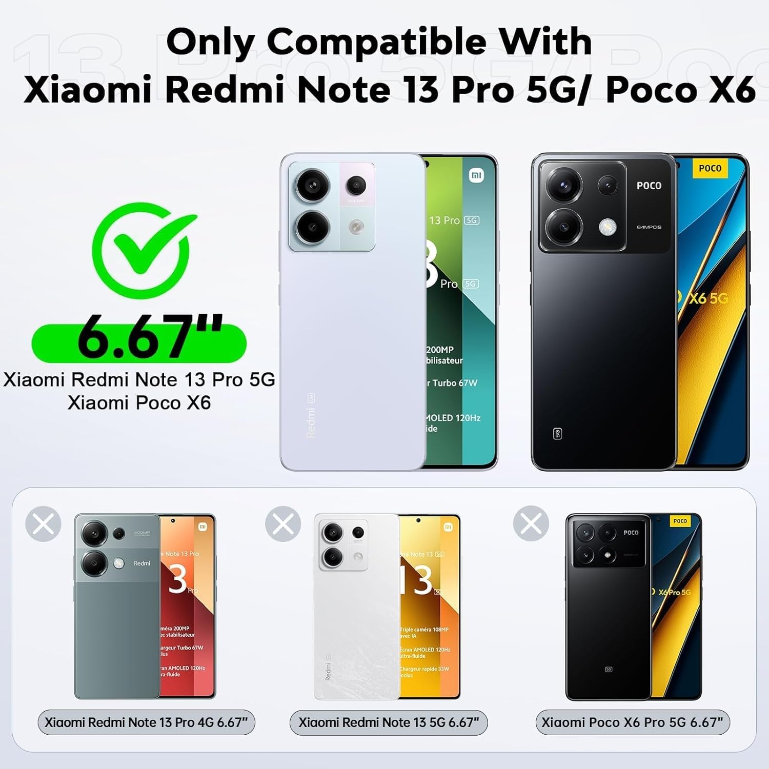 Thumbnail 1 de XTCASE: coque élégante pour Xiaomi Redmi Note 13 Pro 5G / Poco X6 5G avec protection caméra coulissante