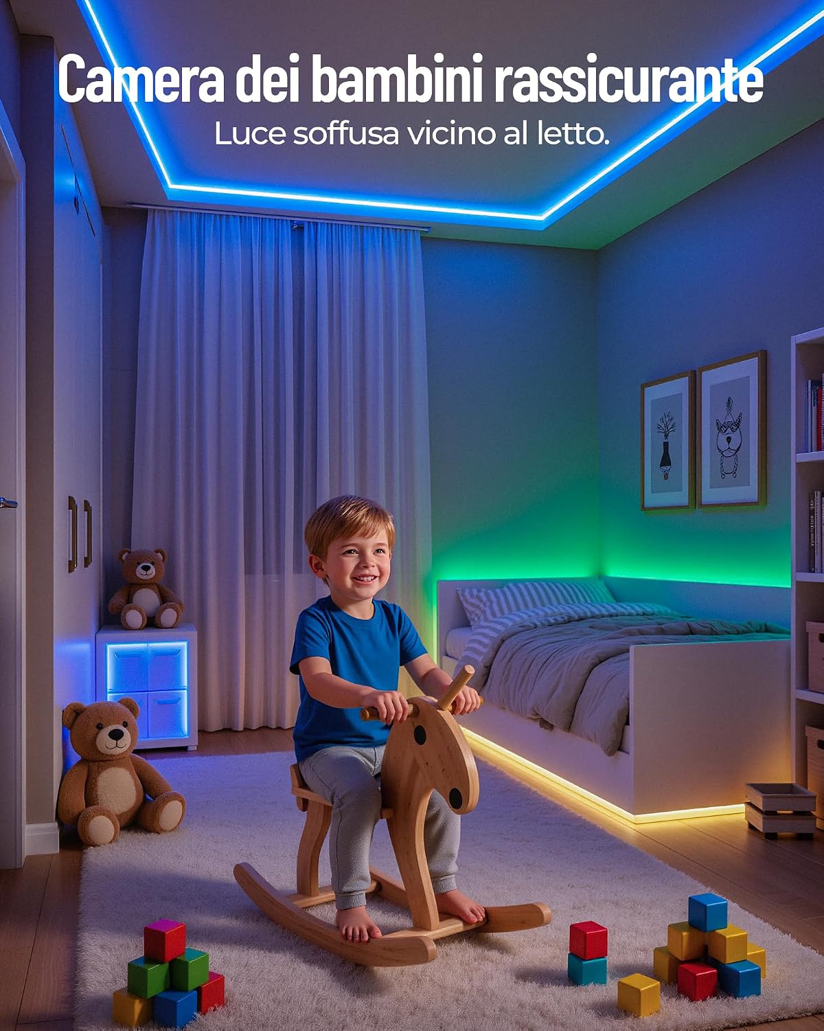 Thumbnail 4 de Beaeet Striscia LED 5 Metri 24V RGB – Striscia LED adesiva 5m con telecomando e App Bluetooth per camera e ambiente