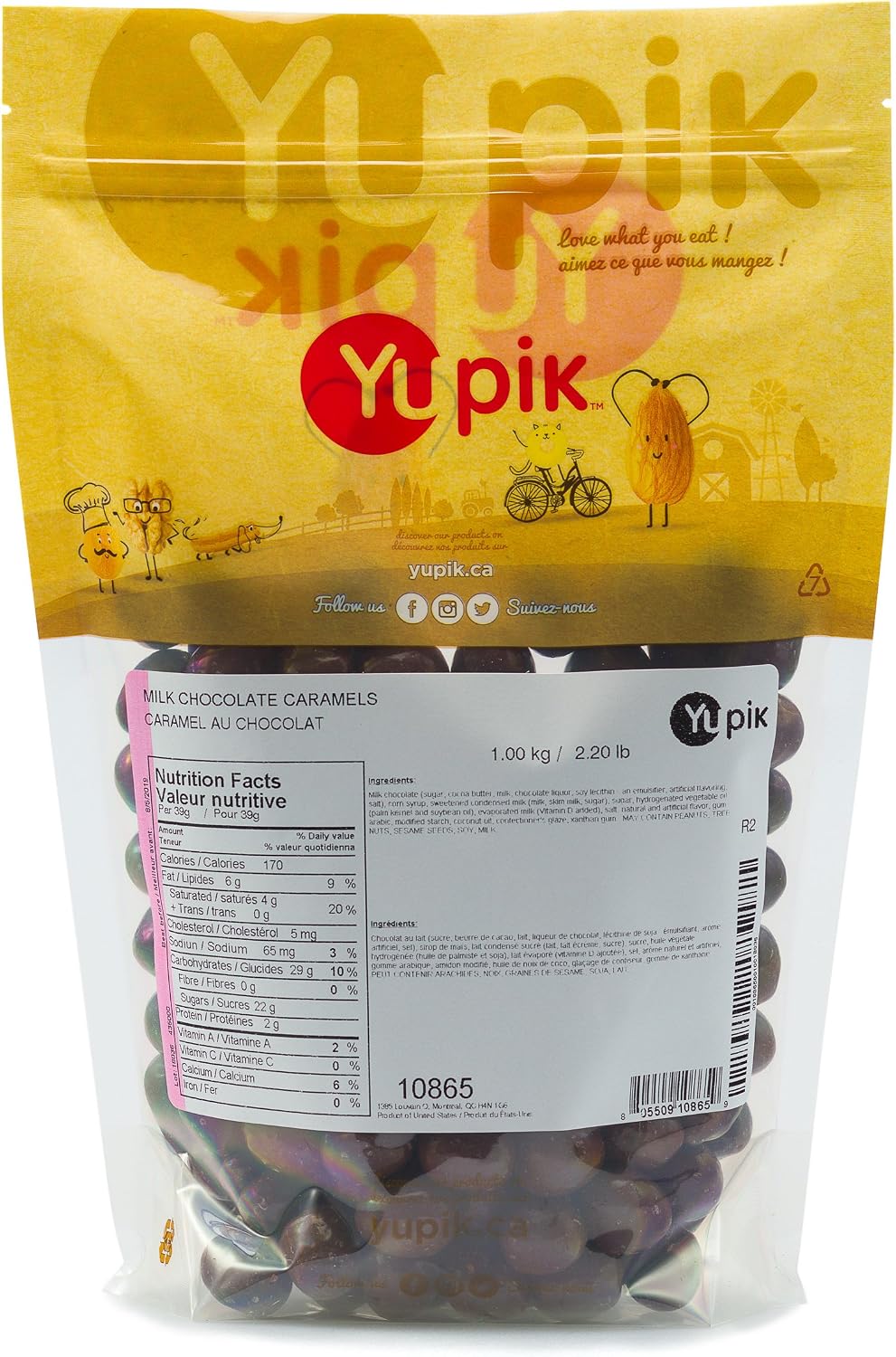 Detalle de Yupik Milk Chocolate Covered Caramels, 1 kg