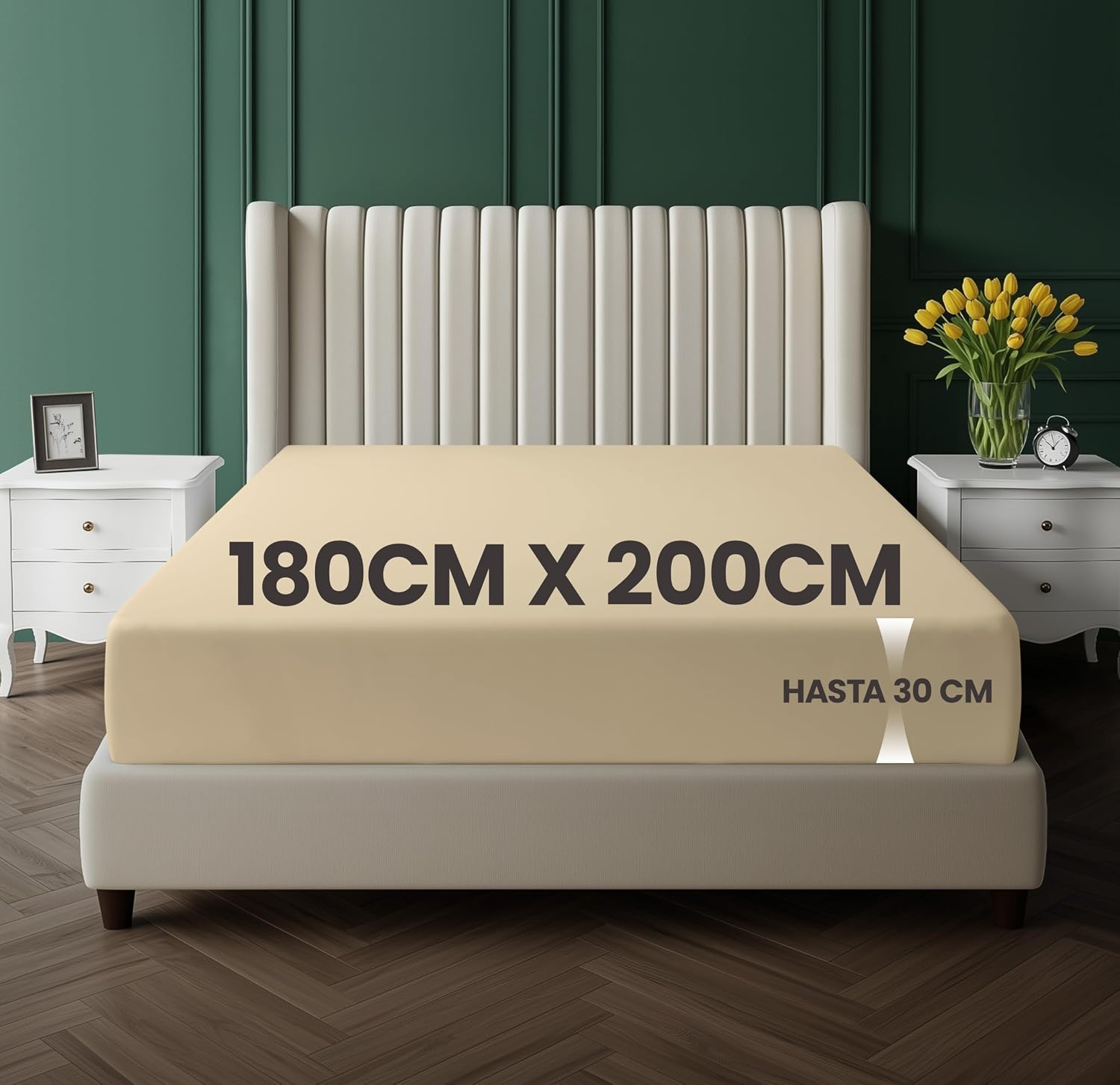 Thumbnail 1 de Utopia Bedding Sábana bajera 180x200x30 cm microfibra