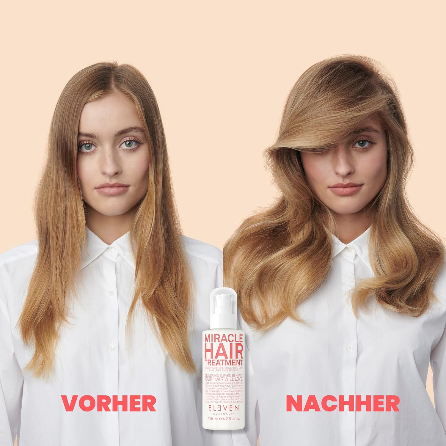 Detalle 2 de ELEVEN AUSTRALIA Miracle Hair Treatment – Leave-In für trockenes Haar, Hitzeschutz & Glättung (125 ml)
