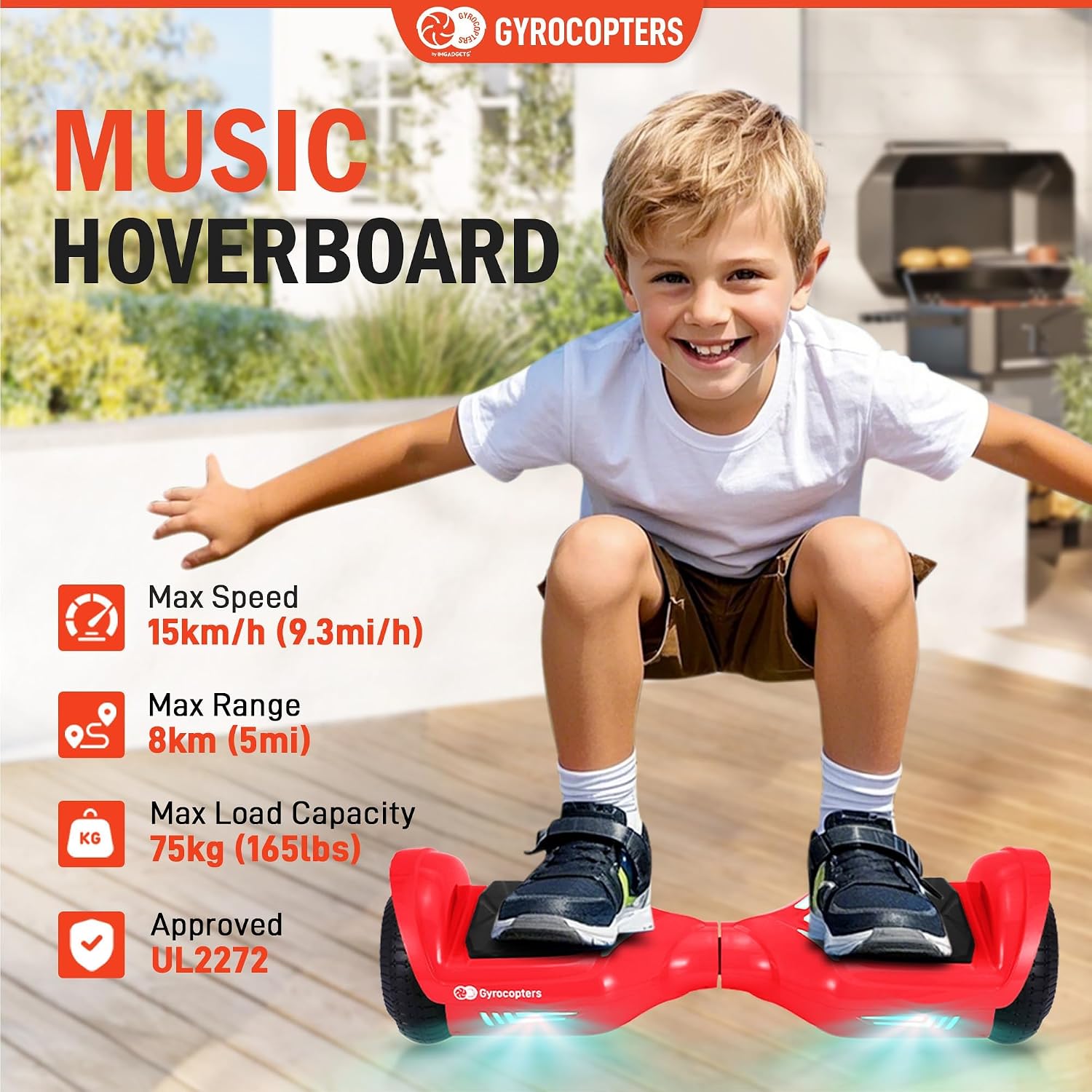 Thumbnail 1 de Gyrocopters Prime Hoverboard with 6.5-inch LED Wheels, 300W Motor and UL 2272 Certification