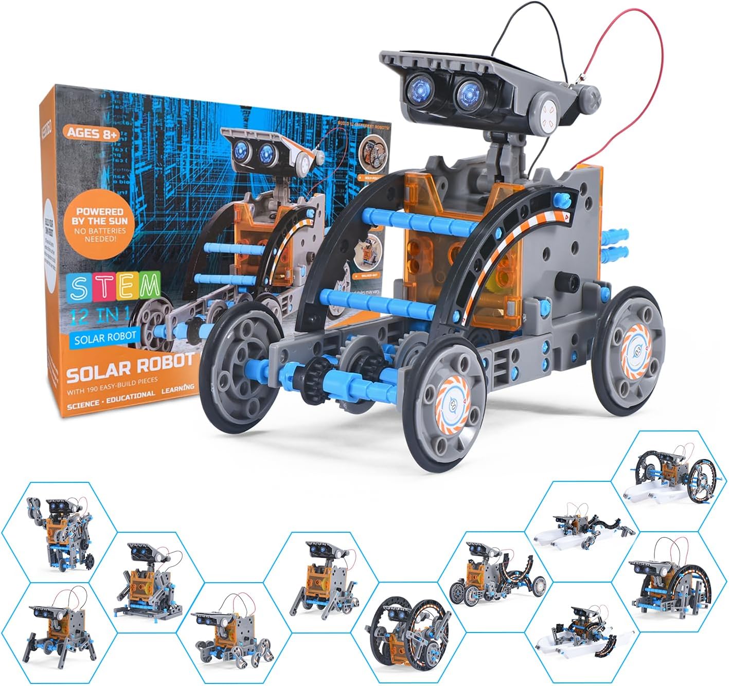 Detalle de OMWay OMWay STEM 12-in-1 Solar Robot Toys: DIY solar-powered robotics kit for kids