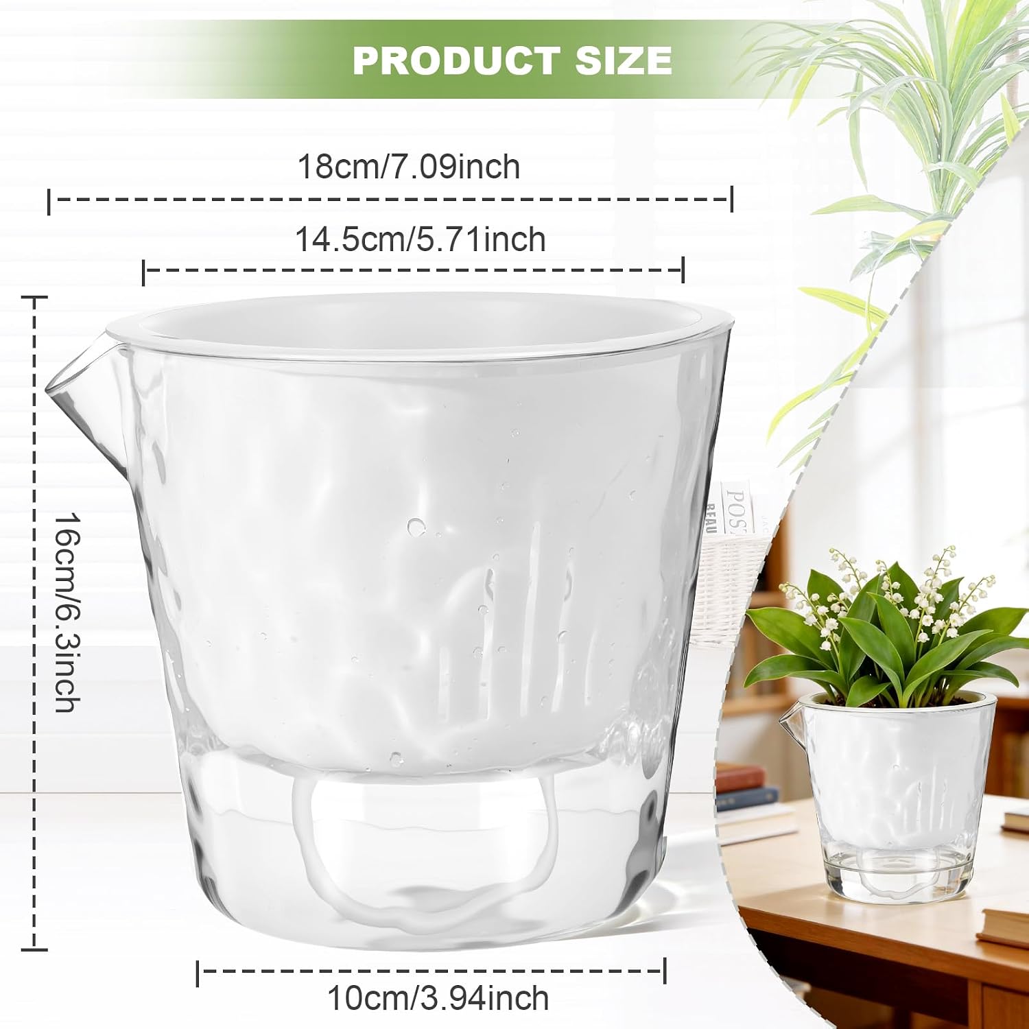 Detalle 2 de Yimomoyi self-watering plant pots, 18 cm