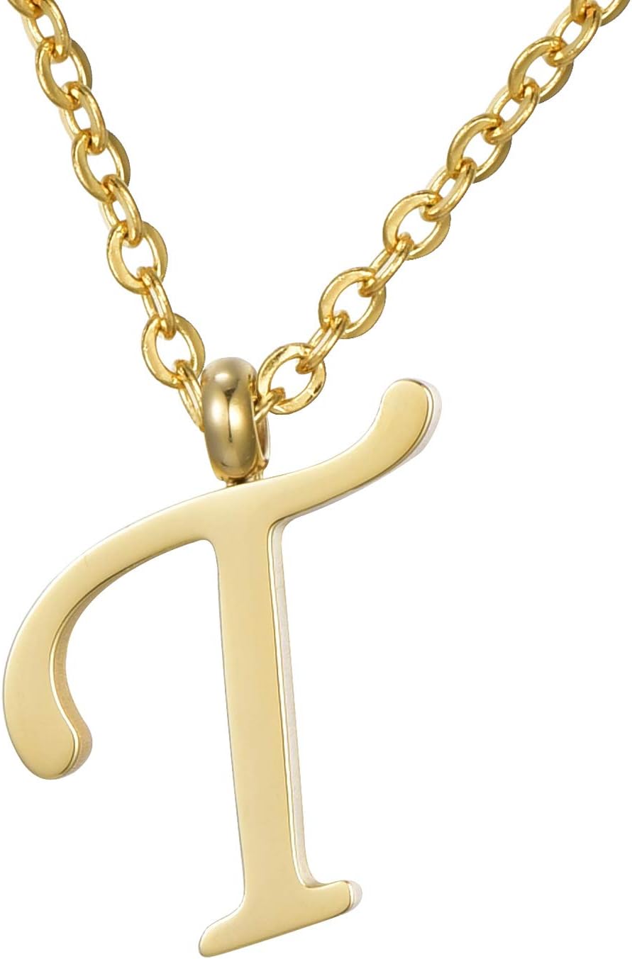 Detalle de Morella Collier pour Femmes en Acier Inoxydable Or avec Pendentif Lettres