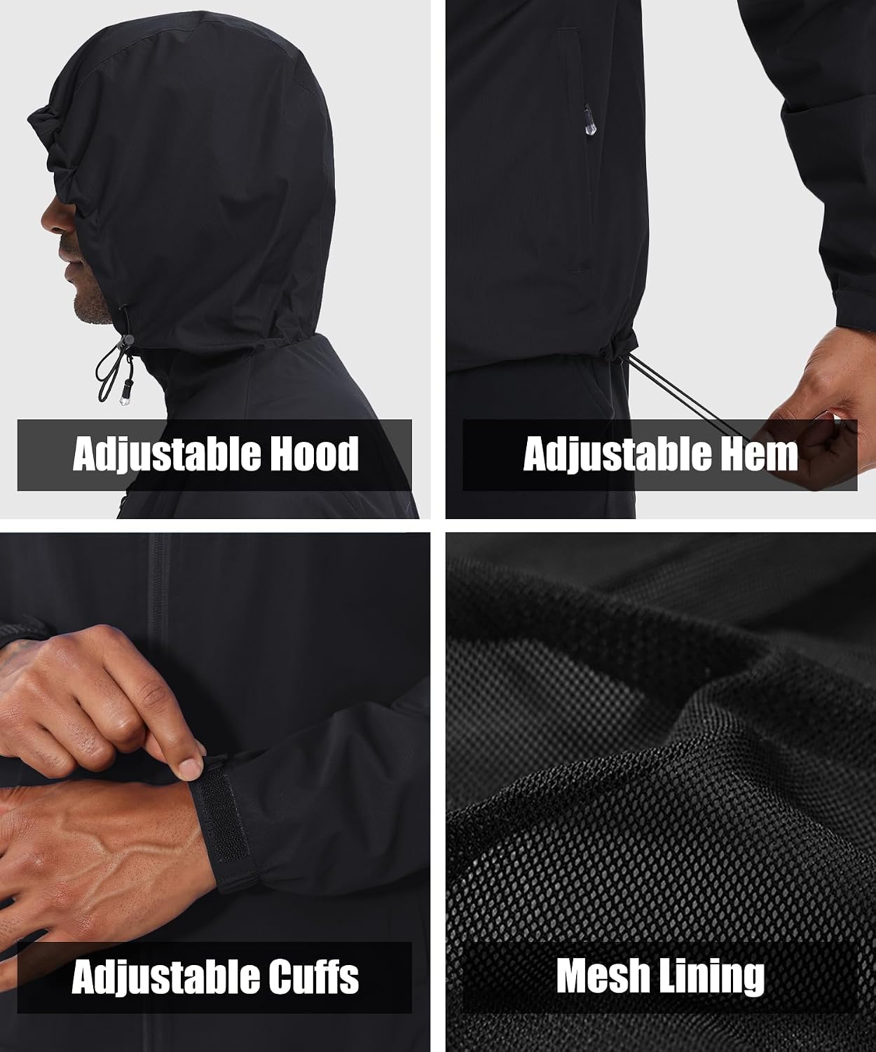 Detalle 1 de Waterproof windproof jacket 3 zipped pockets
