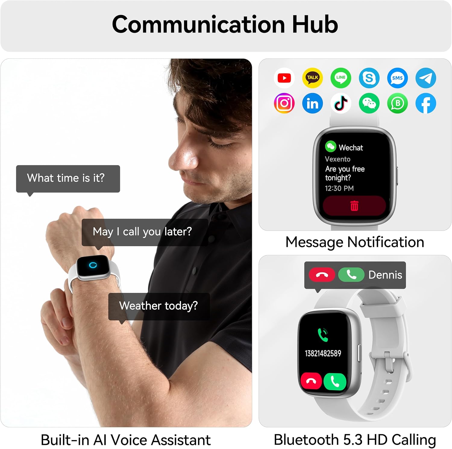 Thumbnail 4 de Smart Watch with Alexa 1.83" HD