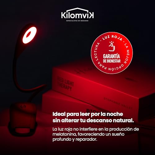 Thumbnail 8 de KILOMVIK Lampara Luz Roja Nocturna Melatonina - Lectura suave para dormir mejor