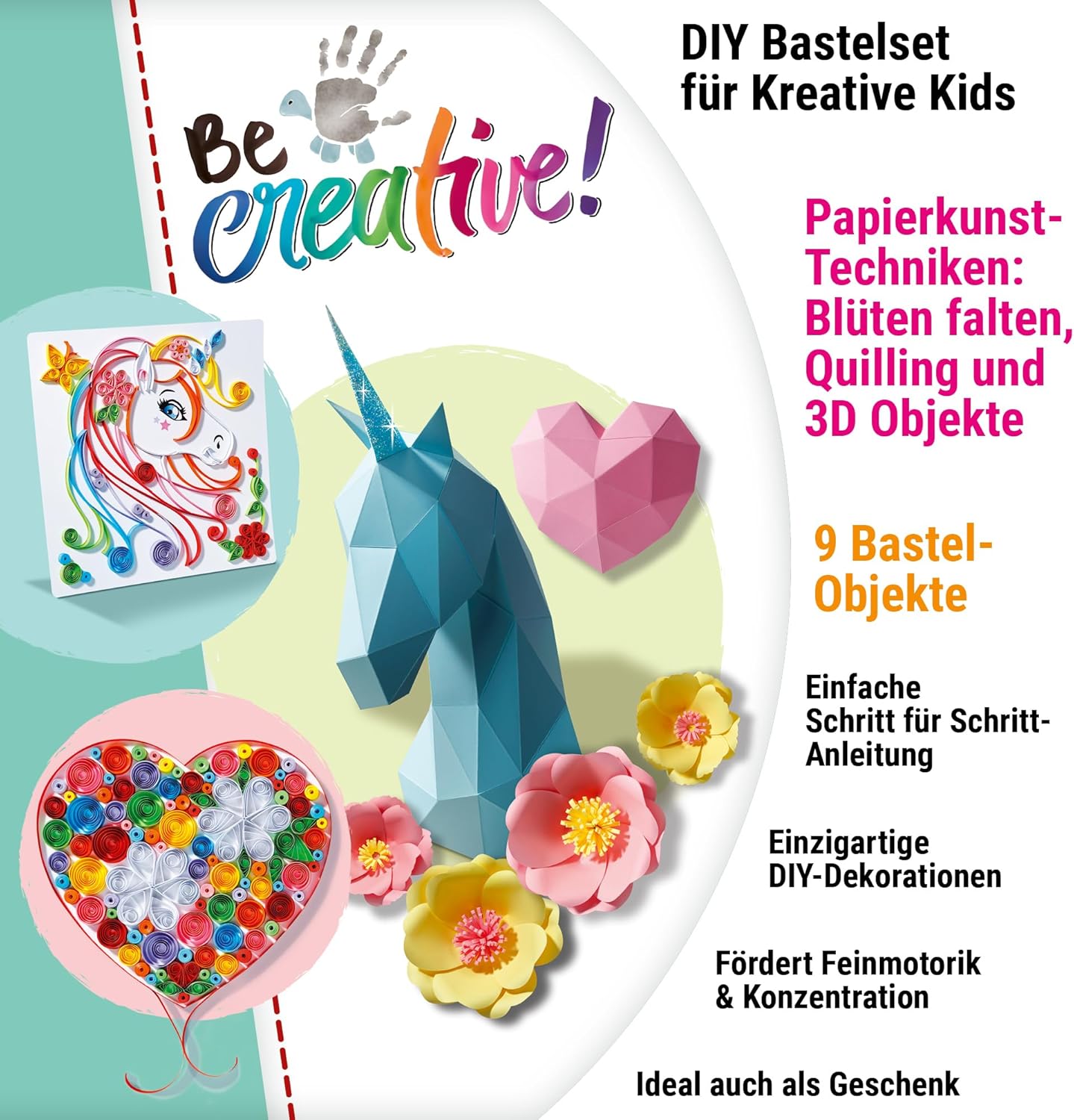 Thumbnail 3 de Ravensburger BeCreative Paper Art Flower & Unicorn Bastelset (ab 8 Jahren) – Papierfiguren zum Selbermachen