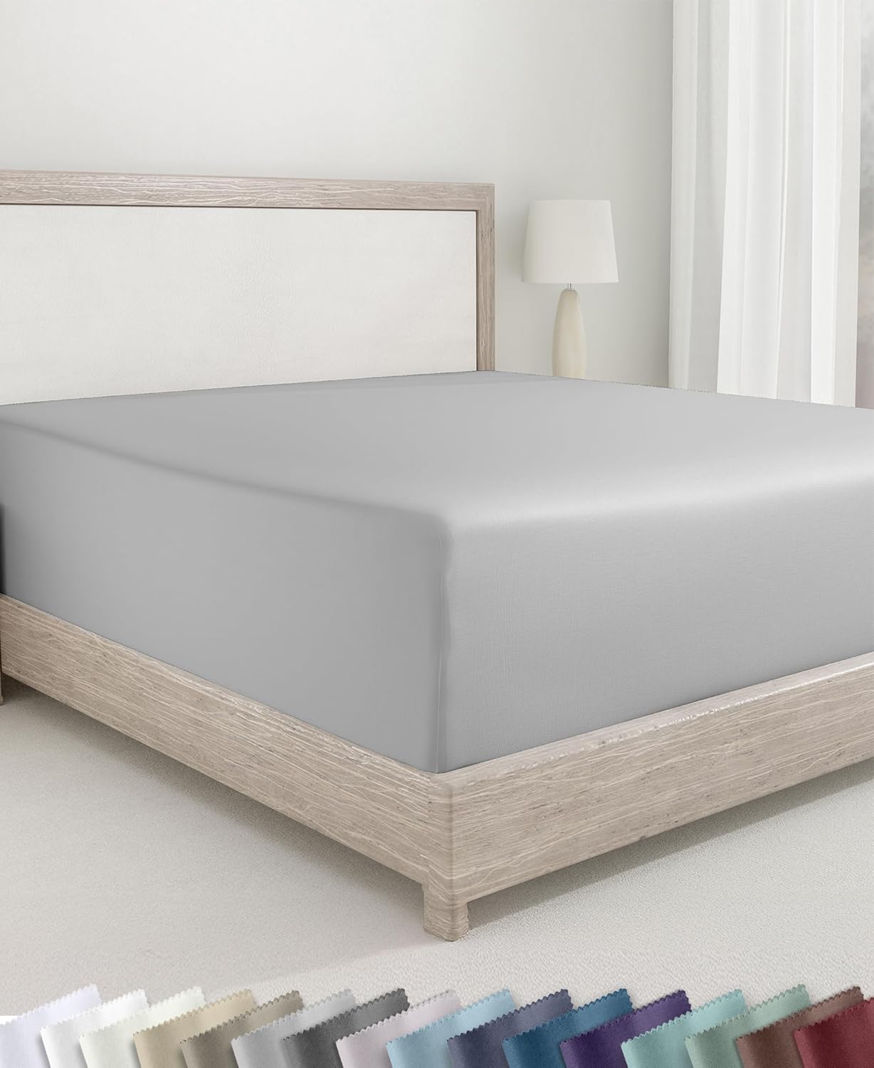 Detalle de California Design Den 840307126726 King Fitted Sheet, Cotton Sateen, 400 Thread Count