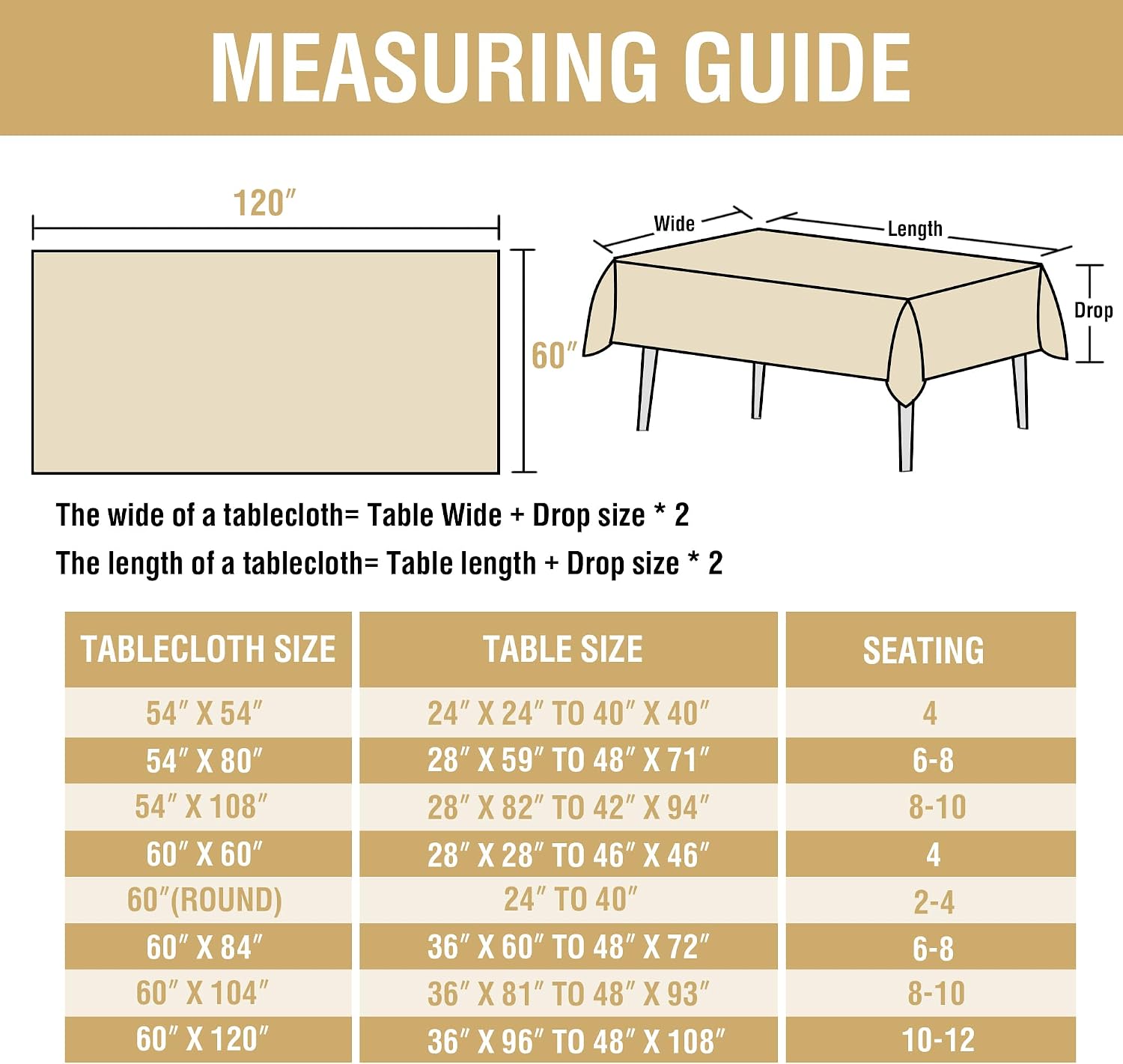 Detalle de H.VERSAILTEX Linen Table Cloths Rectangle 60 x 120 Inch – Premium, Waterproof Linen Table Cover