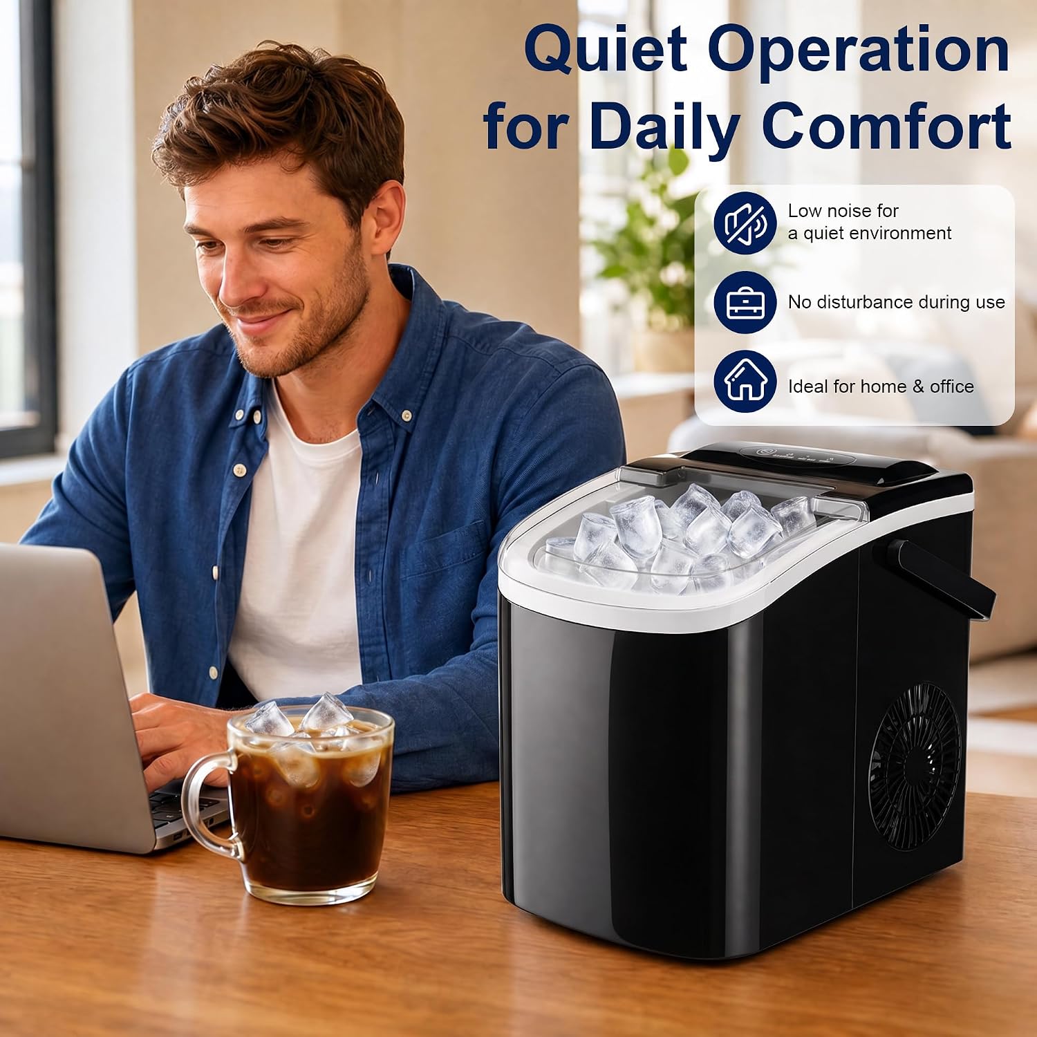 Thumbnail 1 de QIYO FZB-12Y9A Countertop Ice Maker, 9 Cubes in 6 Minutes, Self-Cleaning