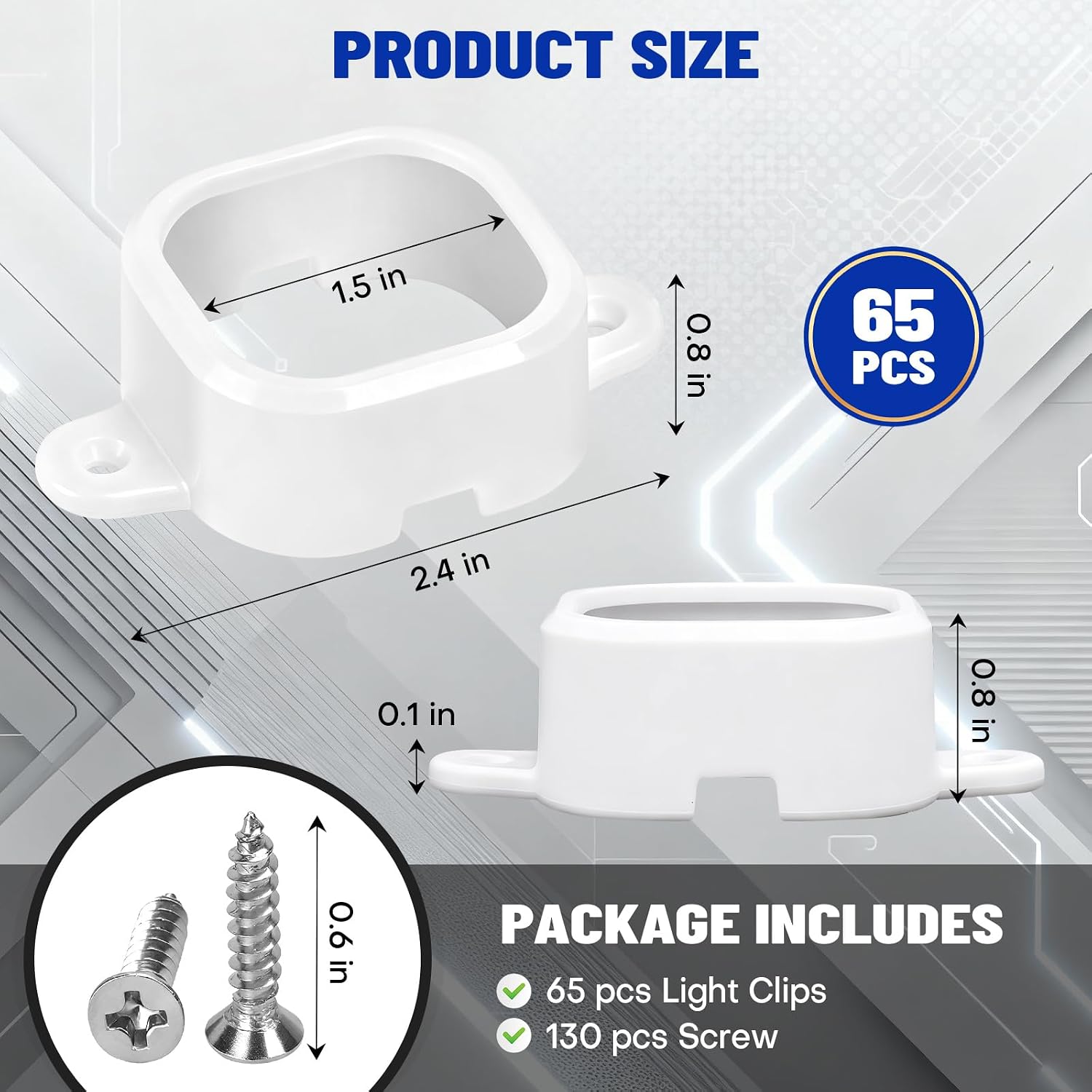 Detalle 2 de Govee-Compatible Mounting Brackets, 65-Piece Set