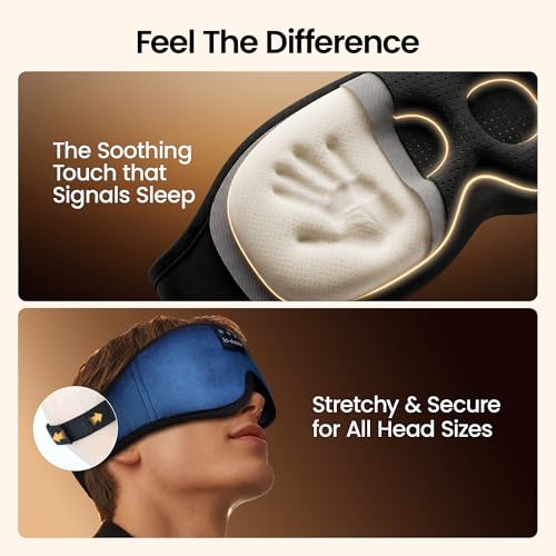 Detalle 2 de LC-dolida Bluetooth Sleep Mask: blackout coverage and 15+ hours of battery life