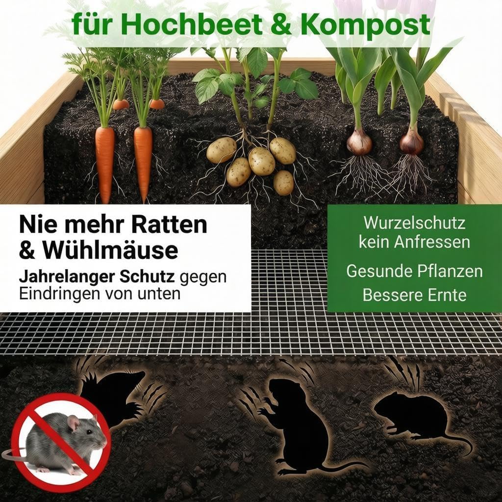 Detalle de Amagabeli 1,0 x 25 m Hasendraht 100 cm Volierendraht mit 12,7 mm Maschenweite