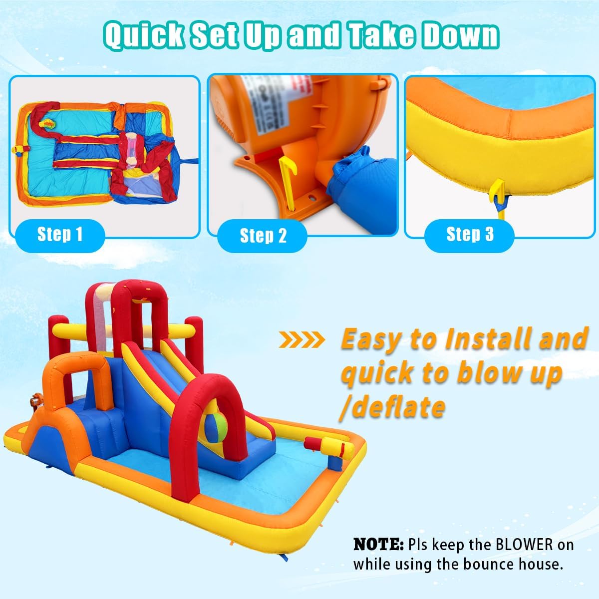 Detalle 2 de Baralir Perfect Garden-Sized Bouncy Castle with Entertainment Bundle