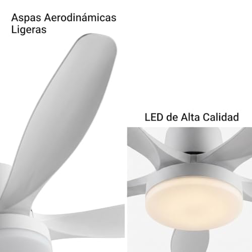 Thumbnail 7 de Ventilador Techo con Luz LED 76 cm Joyshie (4 velocidades, Luz 3CCT 18W, Mando a Distancia y Temporizador)