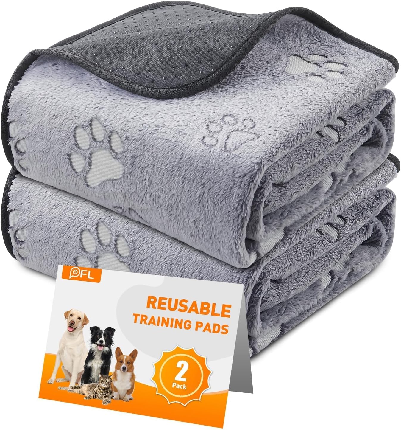 Thumbnail 6 de Washable Puppy Pads – 2 Packs Reusable Dog Pee Pads, Waterproof & Non-Slip Crate Training Whelping Mat (92x122cm)