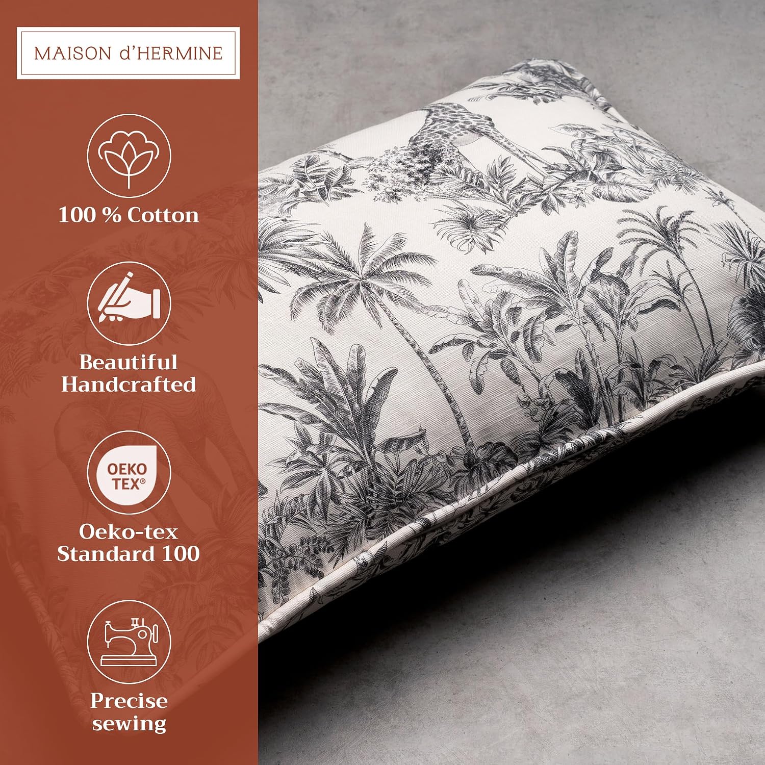 Detalle 2 de Maison d' Hermine Throw Pillow Cover, 100% Cotton