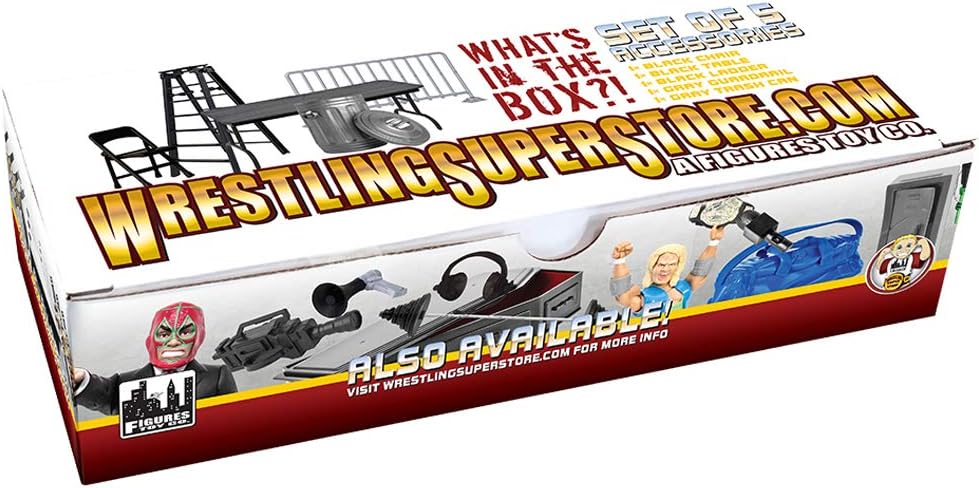 Detalle 2 de WWE アクションフィギュア用小道具セット 5点入り、ラダー・ガードレールなど