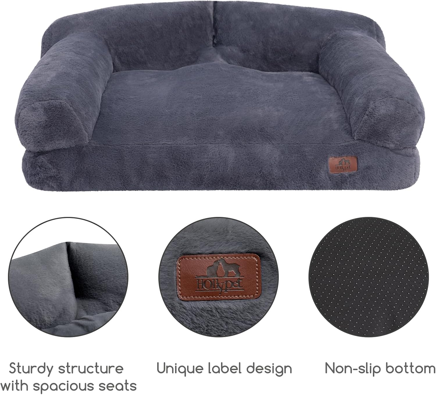 Thumbnail 6 de Hollypet Fluffy Plush Pet Sofa L for Dogs