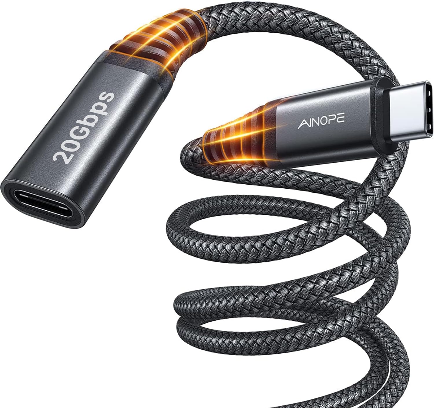 Imagen de AINOPE USB C Extension Cable, 10ft | 20Gbps USB3.2 Gen2 Extension, 100W PD Charging en OfertitasTOP