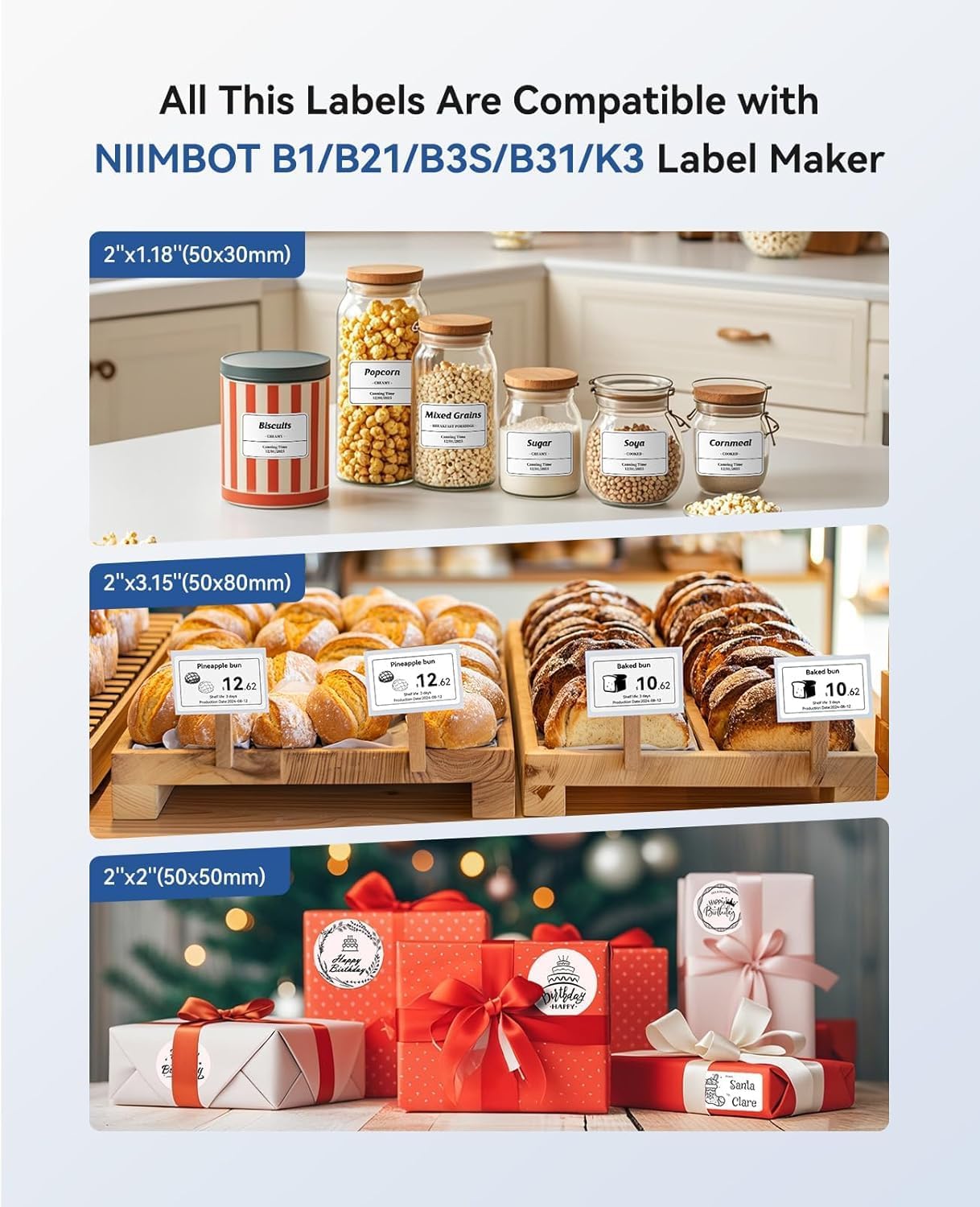 Detalle de NIIMBOT B1 Etikettendrucker 3 Etiketten đš