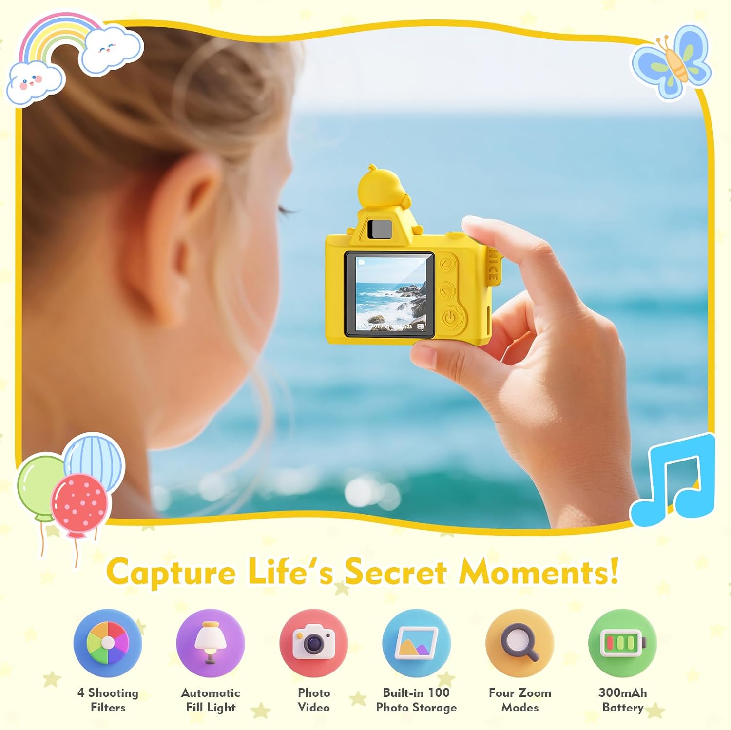 Detalle 2 de Maxmango Mini fotocamera bambini 1080P HD 1,3