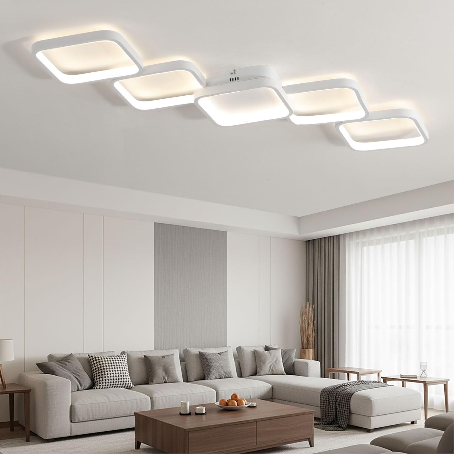 Thumbnail 5 de LED Deckenleuchte dimmbar für Wohnzimmer & Schlafzimmer, 54W / 5400 lm, mit Fernbedienung und Memory-Funktion, 106×30 cm