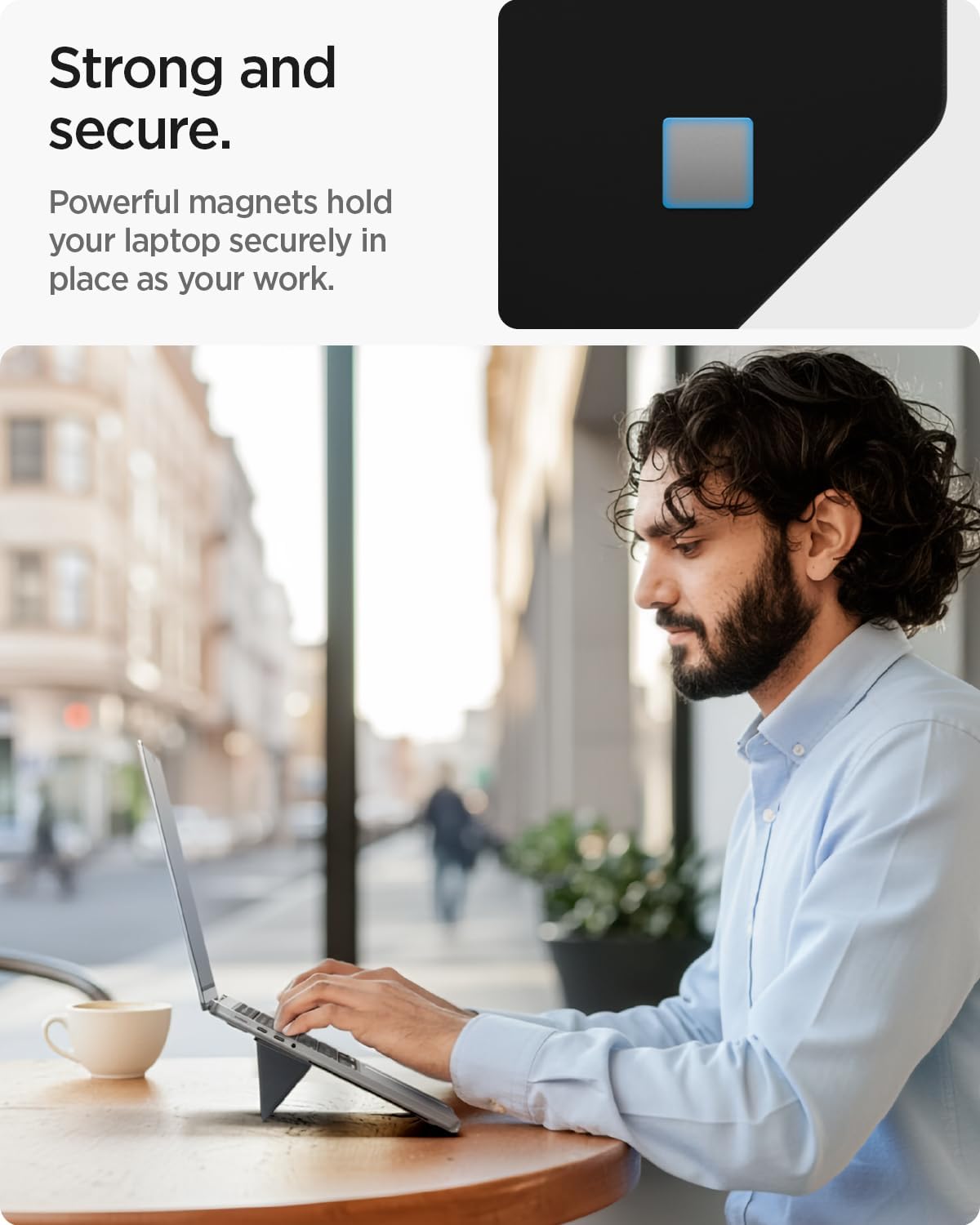 Thumbnail 6 de Spigen Slim Fold Support Ordinateur Portable : support pliable antidérapant à adhésif réutilisable (2 angles)