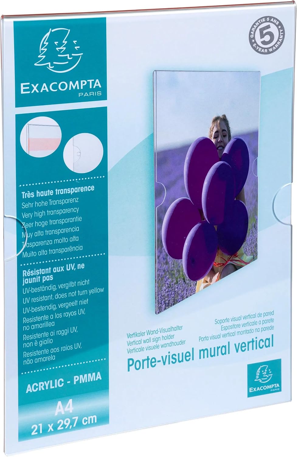 Thumbnail 4 de Exacompta 84858HD Porte-visuel mural A4 Cristal