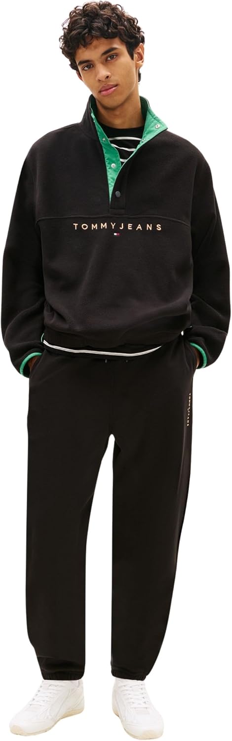 Detalle de Tommy Jeans TJM Reg Linear Sweatpant DM0DM23014 — Pantaloni da tuta da uomo, comfort casual e stile streetwear