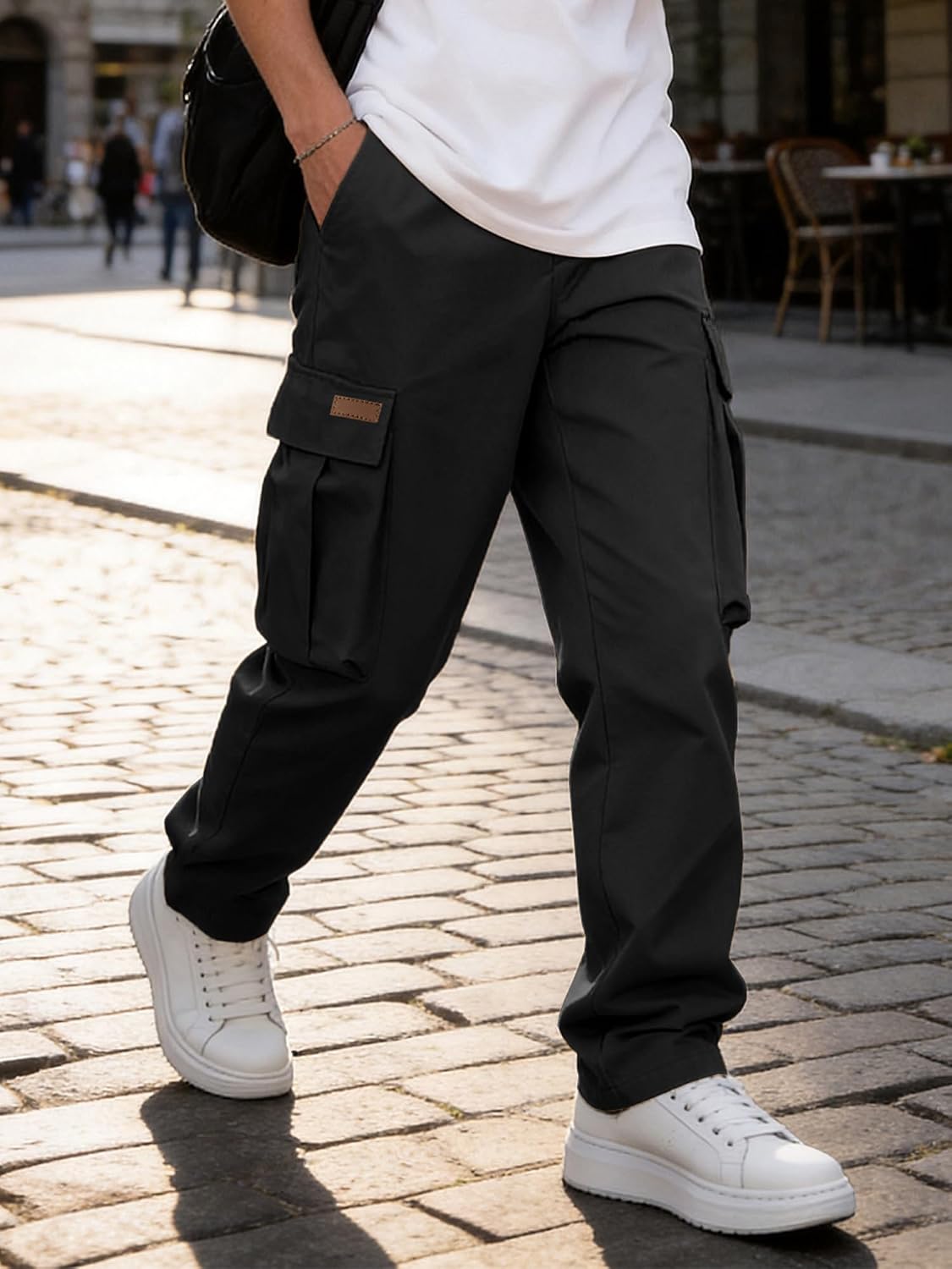 Detalle de Comdecevis Men's Cargo Pants in Polyester