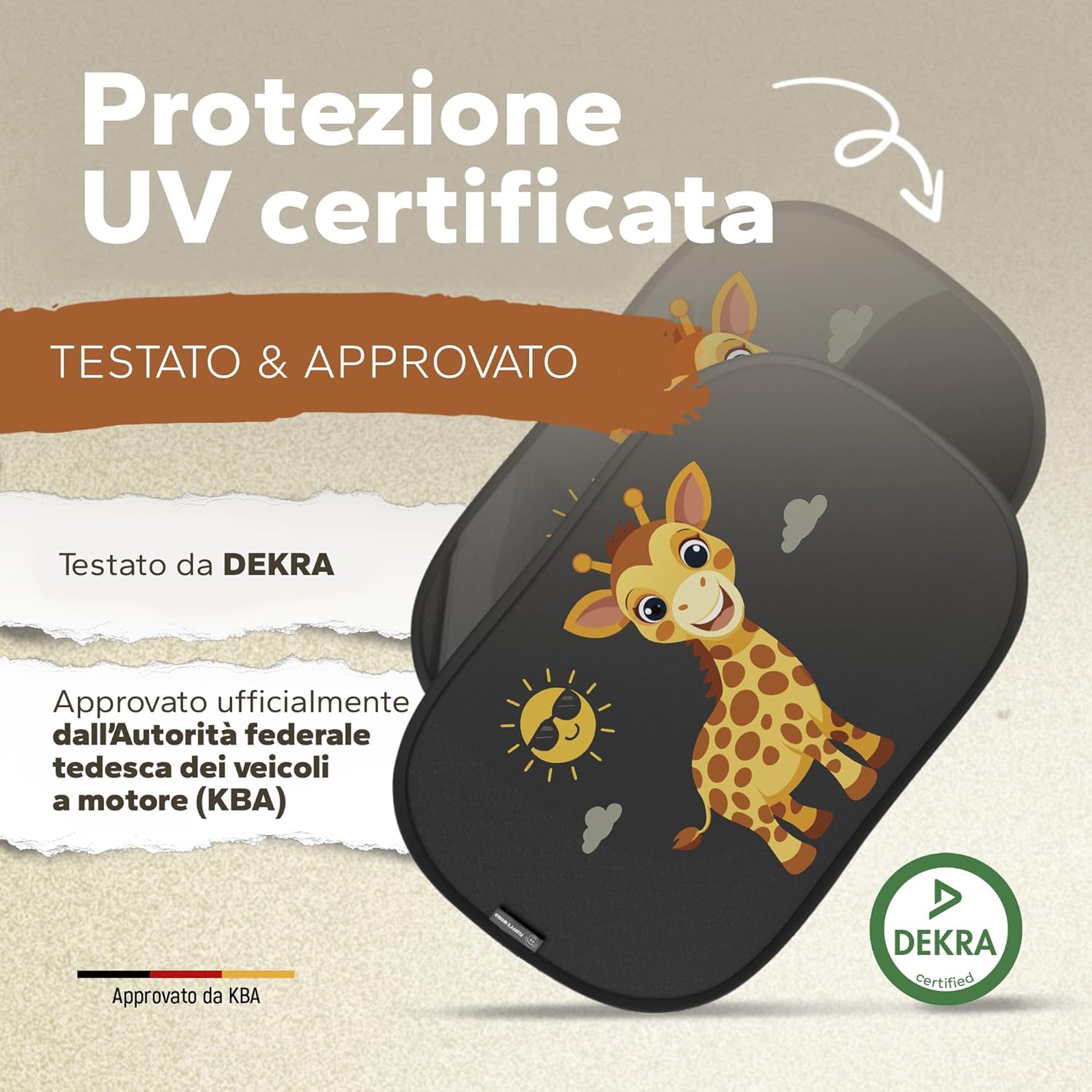 Thumbnail 1 de Parasole per auto Baby – Giraffa per finestrini laterali