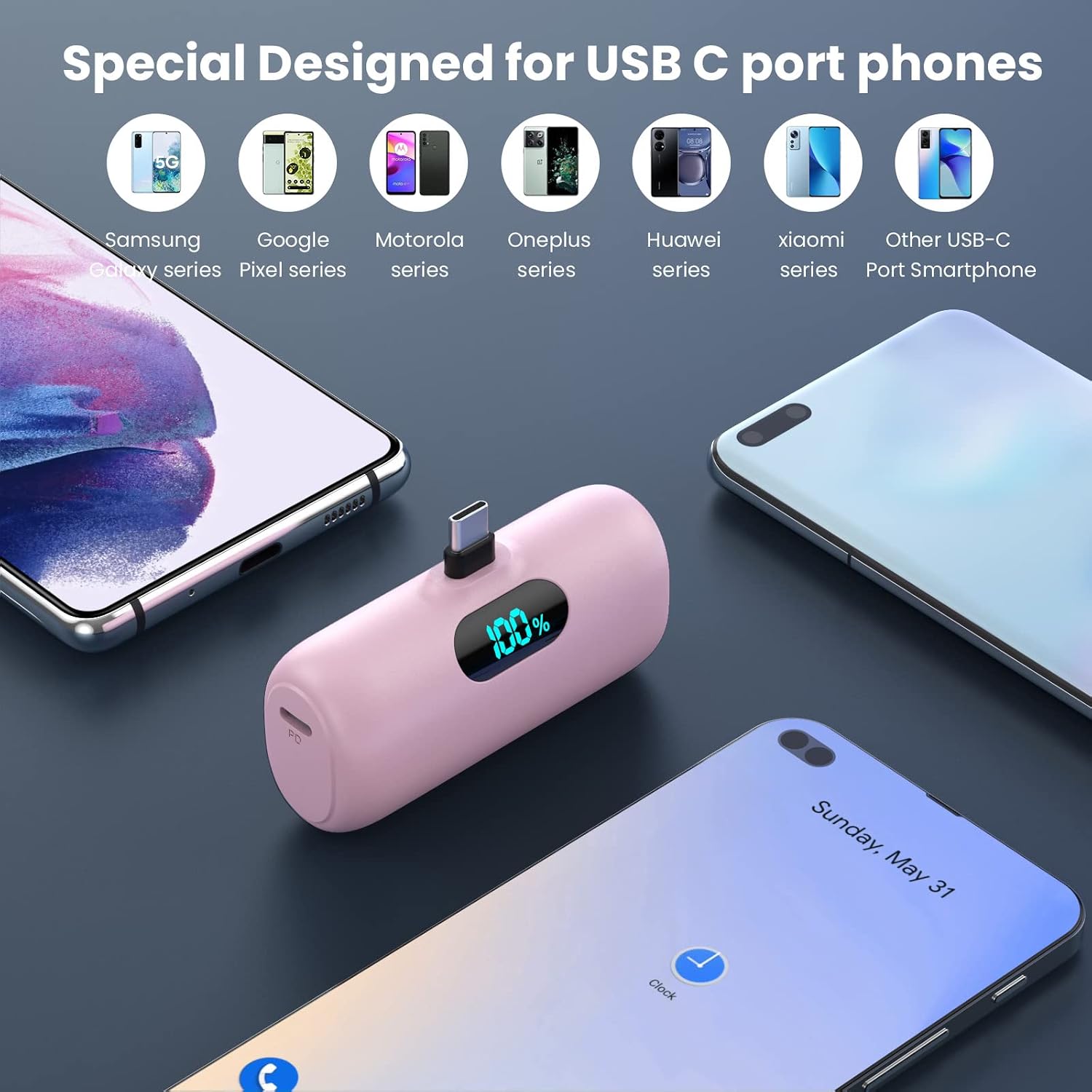 Thumbnail 2 de Kioson 5000mAh USB-C Portable Charger 2-Pack, 20W Fast Charging