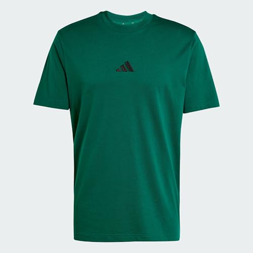 Detalle 2 de adidas Hombre Essentials Small Logo Single Jersey Shirt – Collegiate Green/Black, talla L