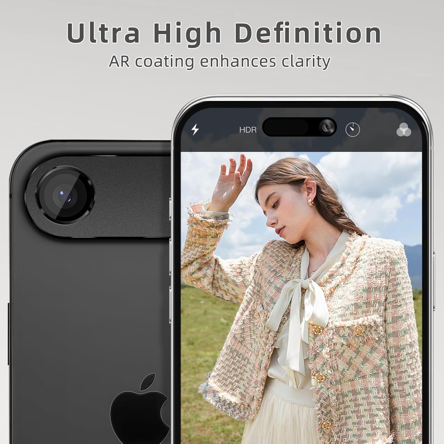 Thumbnail 4 de SumRioo Kameraschutz-Panzerglasfolie für iPhone 17 Air (Kamera Linsenschutz), 9H, Aluminiumlegierung – Schwarz
