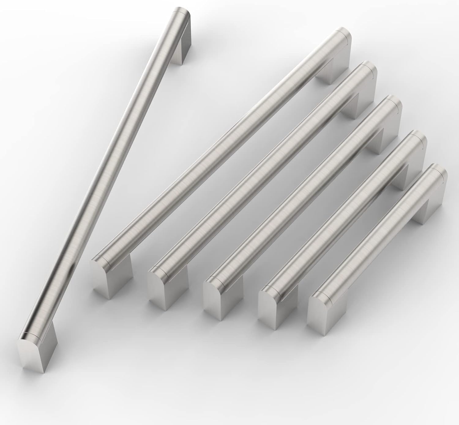 Thumbnail 1 de FURNIWARE 10 Pack Cabinet Pulls – Brushed Nickel, 224mm Centre-to-Centre Stainless Steel Handles