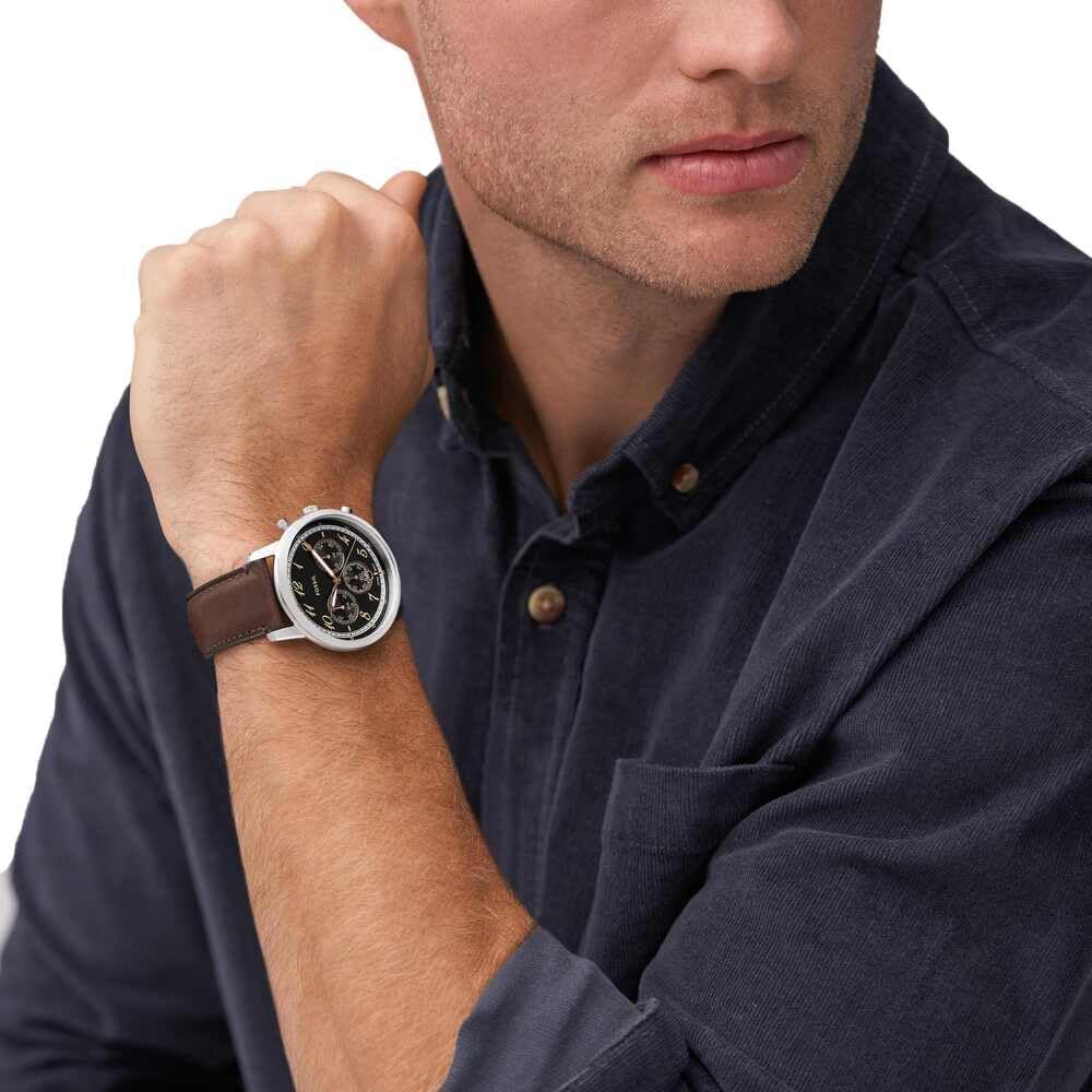 Thumbnail 1 de Fossil Orologio Neutra da uomo con cronografo al quarzo e cinturino in pelle