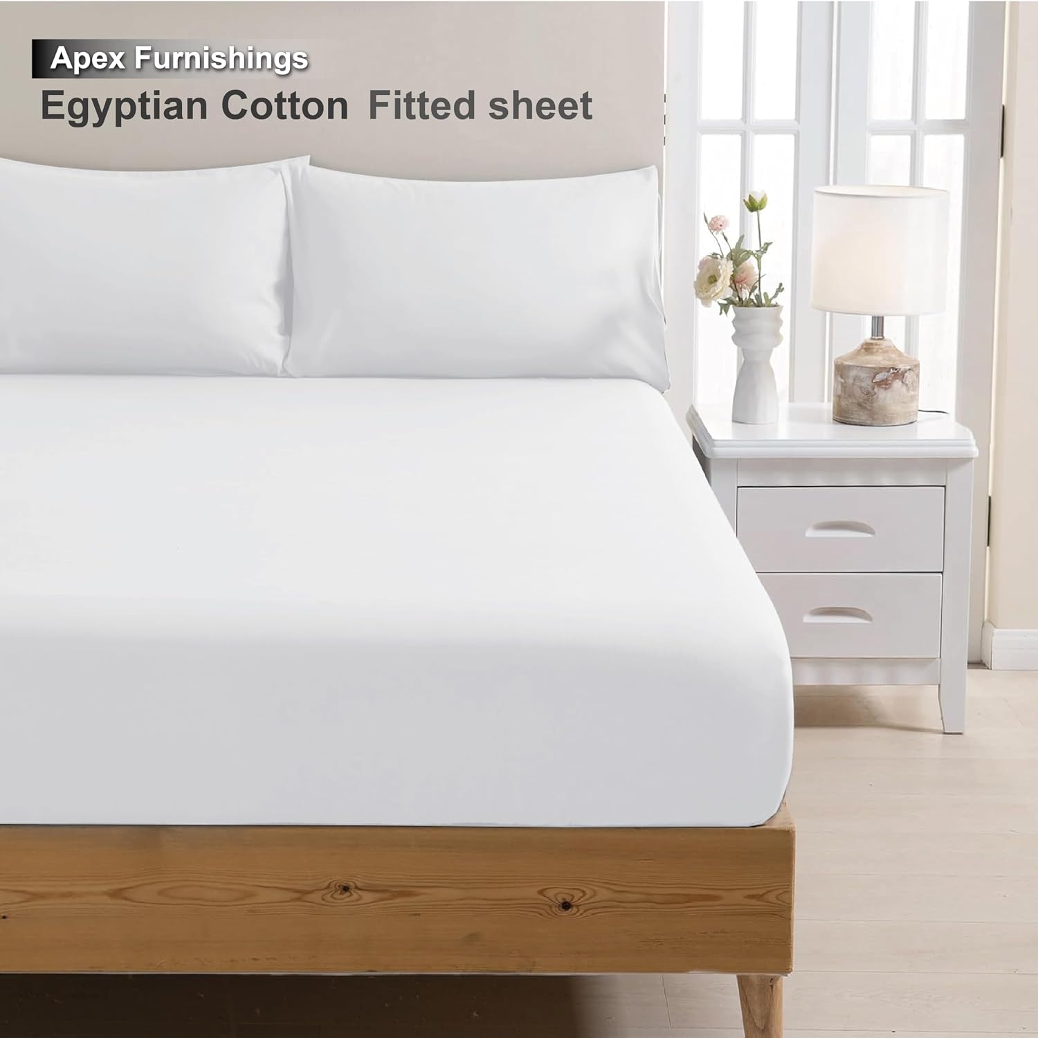 Detalle de Egyptian cotton fitted sheet 300 TC 150x200cm