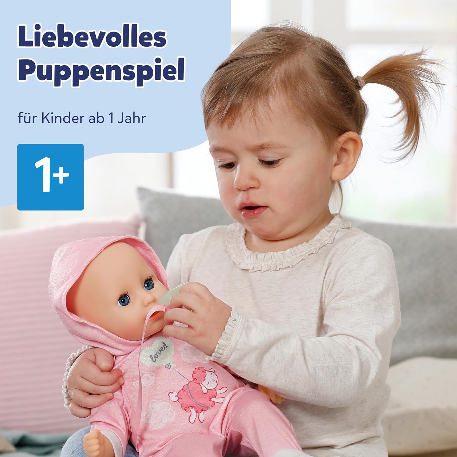 Thumbnail 6 de BABY born Hannah Spiel mit Mir – Babypuppe mit 5 Funktionen, weicher Stoffkörper und Zubehör, 36 cm
