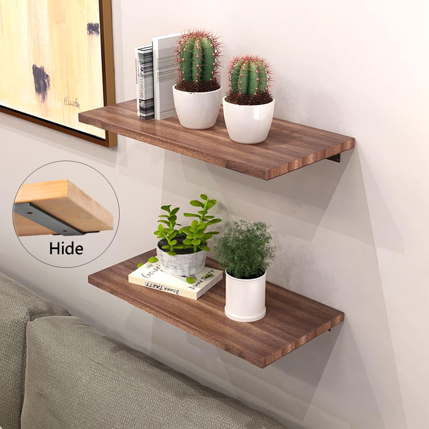 Detalle 1 de ITHKFU Equerre Etagere zwevende plankdragers 25 cm, zwart, set van 6