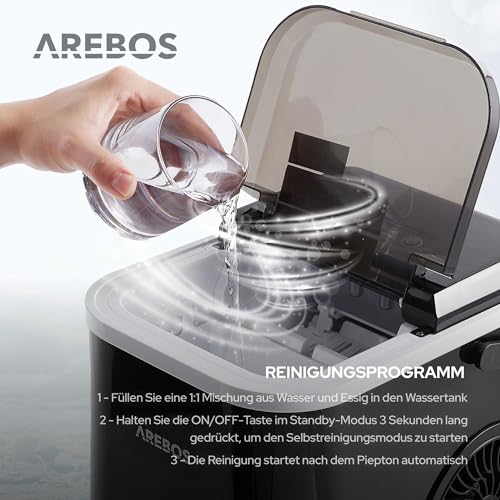 Detalle de Arebos Eiswürfelmaschine 12 kg/24h – kompakt, leise und selbstreinigend
