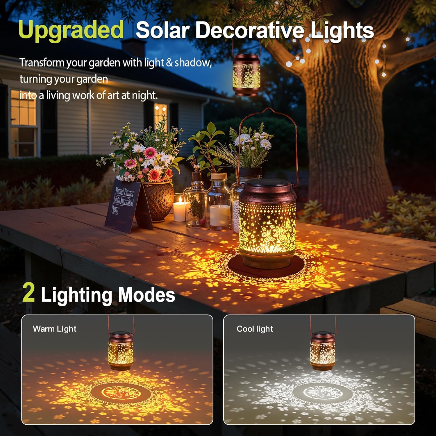Thumbnail 1 de BUCASA solar garden lights 2 pack