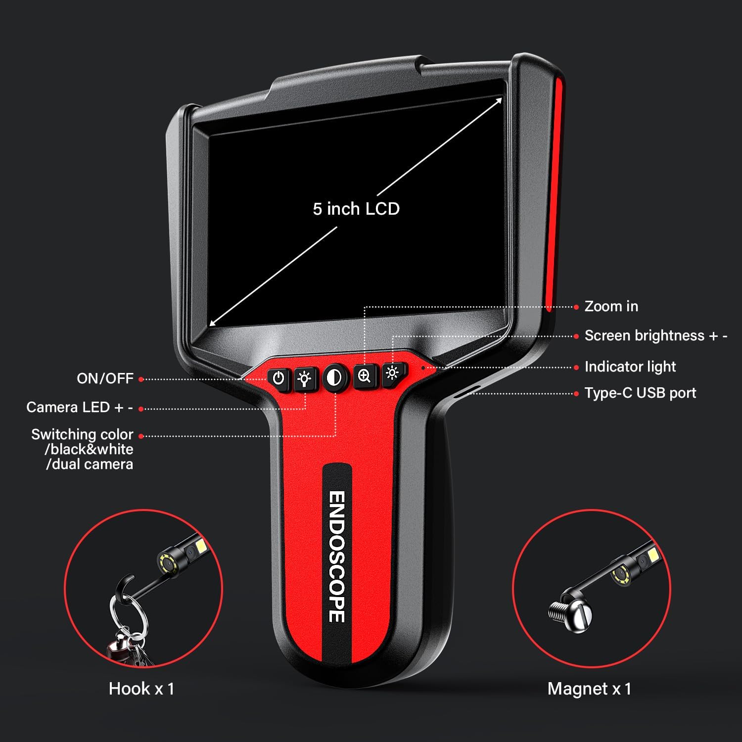 Thumbnail 5 de Endoscope Camera with 5-Inch HD Screen