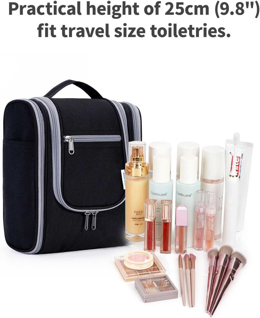 Thumbnail 4 de Narwey Travel Hanging Toiletry Wash Bag (Black, Small) – organised organiser for holiday essentials