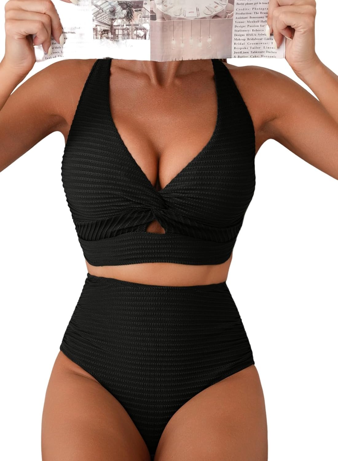 Detalle de Herseas Women's Textured Bikini